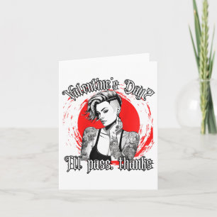 Tarjeta Mujer soltera tatuada para anti