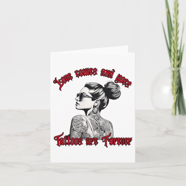 Tarjeta Mujer soltera tatuada para anti  (Anverso)