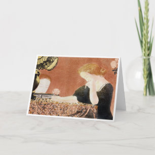 Tarjeta Mujer sosteniendo un Rosa, Maurice Denis