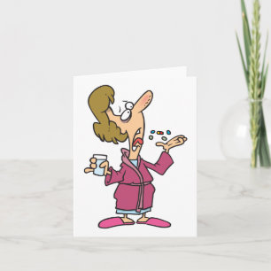 Tarjeta Mujer Tomando píldoras