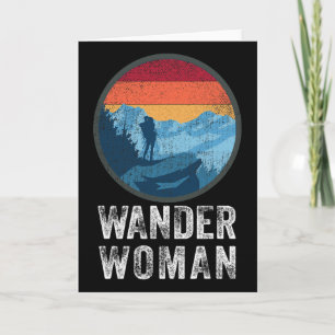 Tarjeta Mujer Vagabunda Vintage Tómate Un Paseo Senderismo