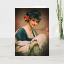 Mujer ventilado en retrato de invierno con muff de