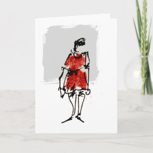 Tarjeta Mujer vestido rojo Tillykke med fødselsdagen tarje