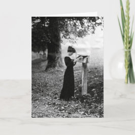 Tarjeta Mujer victoriana de buzón de vintage