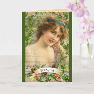 Tarjeta Mujer victoriana en el jardín