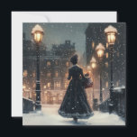 Tarjeta mujer victoriana en la nieve<br><div class="desc">mujer victoriana en la nieve</div>