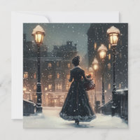 mujer victoriana en la nieve 