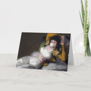 Tarjeta Mujer victoriana en pintura renacentista con másca