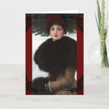 Mujer victoriana retrato de invierno vintage