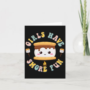 Tarjeta Mujeres acampando Kawaii Smores Chicas tienen más