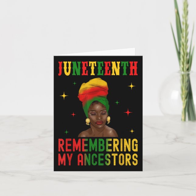 Tarjeta Mujeres Afro Melanin Chica Auriculares 10 de junio (Anverso)