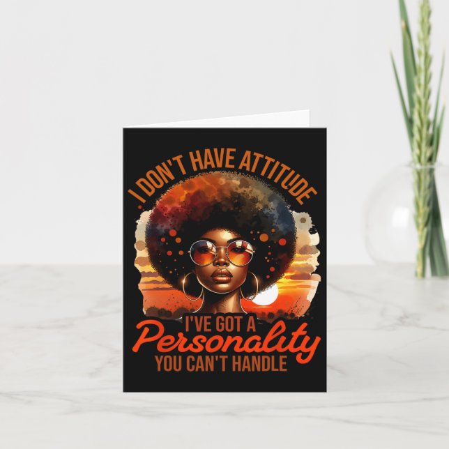 Tarjeta Mujeres Afro Orgullo Negro Chica Afroamericana Muj (Anverso)