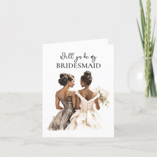 Tarjeta Mujeres Afroamericanas Hermosas Damas de Honor Pro