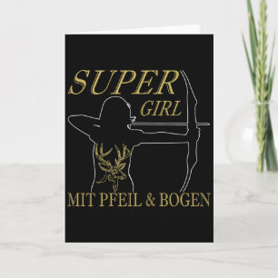 Tarjeta Mujeres Arquera Super Chica Con Flecha Y Arco 
