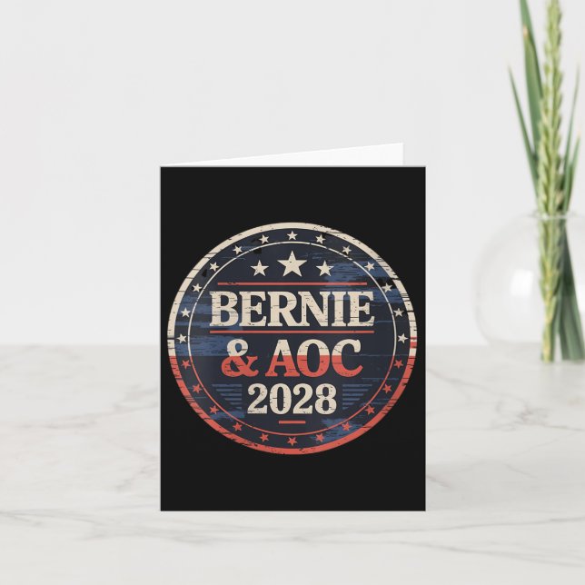 Tarjeta Mujeres Bernie Sanders Y Aoc 2028 Presidenta C (Anverso)