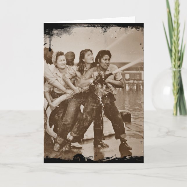 Tarjeta Mujeres bomberas Pearl Harbor Diciembre 7 (Anverso)