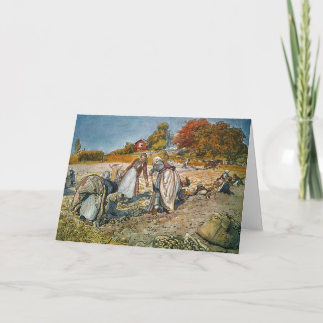 Tarjeta Mujeres cavando papas (Anverso)