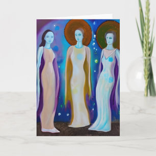 Tarjeta Mujeres Celestiales Obra de Arte Abstracto