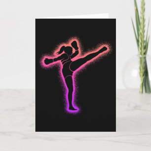 Tarjeta Mujeres Chicas Kickboxer de Artes Marciales Muay T