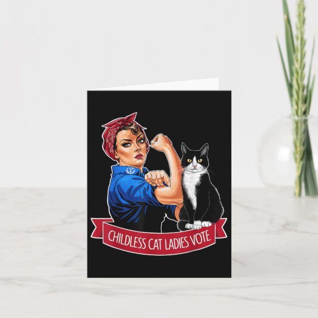 Tarjeta Mujeres De Gato Sin Hijos Votan A Rosie The Rivete (Anverso)