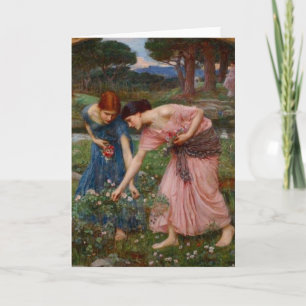 Tarjeta Mujeres de jardín romántico vintage prerrafaelita