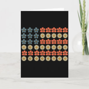 Tarjeta Mujeres de la flor de margarita patriótica retro B