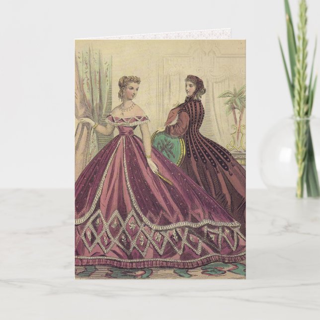 Tarjeta Mujeres de los 1860s del vintage (Anverso)