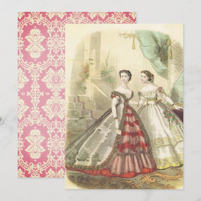 Tarjeta Mujeres de los años 1860 (Anverso / Reverso)