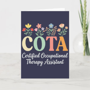 Tarjeta mujeres divertidas florales COTA Terapeuta Ocupaci