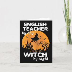 Tarjeta Mujeres divertidas profesoras de inglés Halloween
