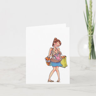 Tarjeta Mujeres embarazadas comprando Notecard