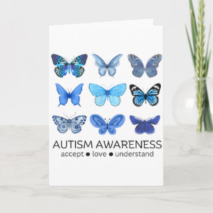 Tarjeta Mujeres En Abril Nosotros Usamos Mariposa Azul Aut