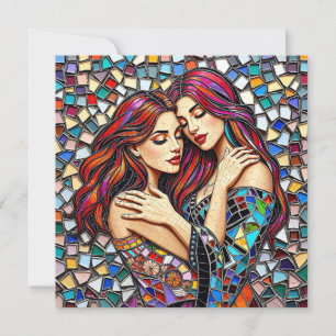Tarjeta Mujeres enamoradas   Abrazo romántico