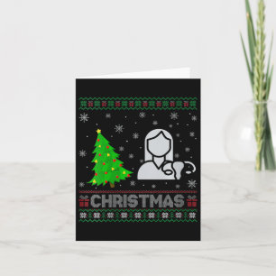 Tarjeta Mujeres enfermas de Navidad iluminan a feos Navida
