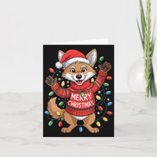 Tarjeta Mujeres Feliz Navidad Zorro Festivo Bosque Inverna