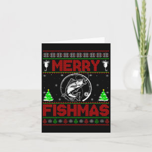 Tarjeta Mujeres Feliz Pescado de Navidad B Pescar Ugly Chr