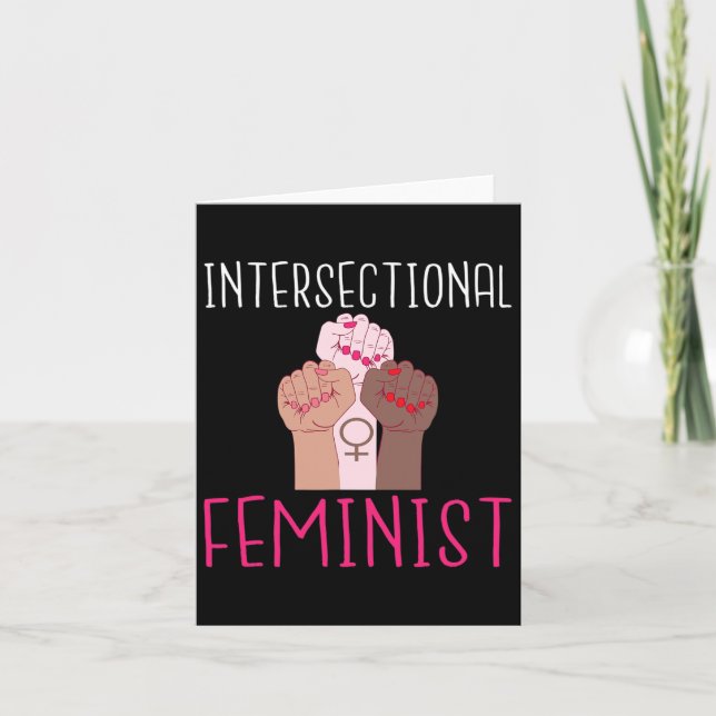 Tarjeta Mujeres fuertes interseccionistas feministas (Anverso)