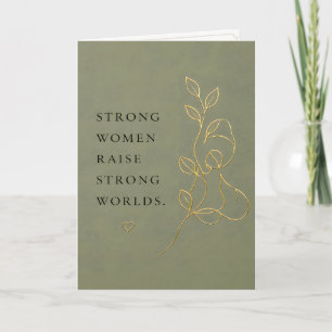 Tarjeta Mujeres Fuertes Levantan Mundos Fuertes Minimalism