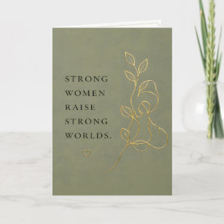 Tarjeta Mujeres Fuertes Levantan Mundos Fuertes Minimalism