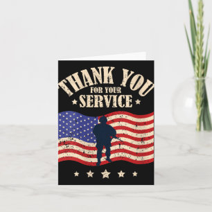 Tarjeta Mujeres Gracias por su servicio, Veterano cuello e