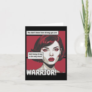 Tarjeta Mujeres guerreras con anemia retro son burgu fuert