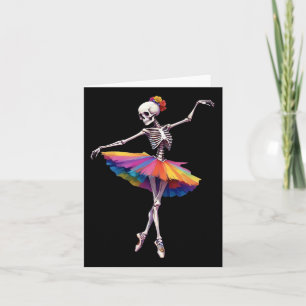 Tarjeta Mujeres Halloween Dancing Skeleton Rainbow Balleri