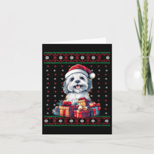 Tarjeta Mujeres Havanesas Santa Hat Perro Amante de Navida