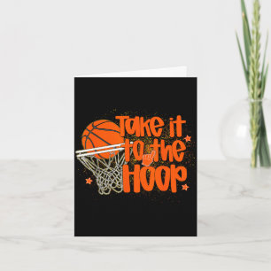 Tarjeta Mujeres hombres baloncesto corazón aro niños día d
