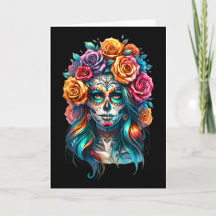Tarjeta Mujeres La Catrina Día de los Muertos Latina Cinco