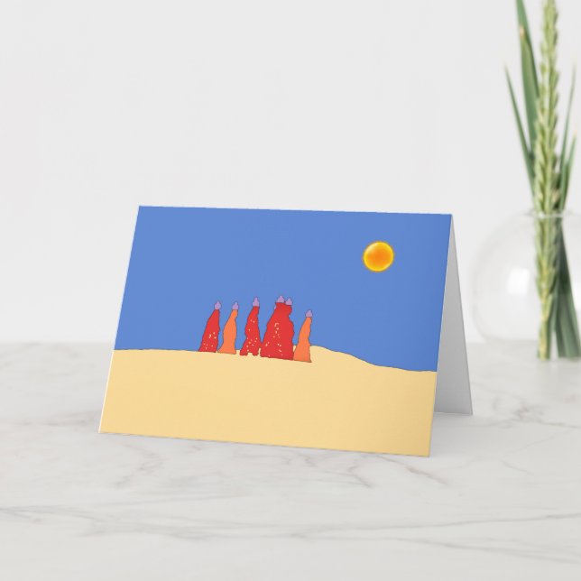 Tarjeta Mujeres llevando agua en el desierto de Thar - Raj (Anverso)