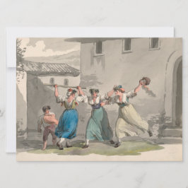 Tarjeta Mujeres luchando en Roma, Italia (Escena histórica