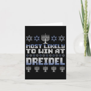 Tarjeta Mujeres Más Propensas a Ganar en Dreidel Divertido
