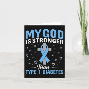 Tarjeta Mujeres Mi Dios es más fuerte que la diabetes tipo
