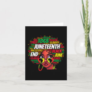 Tarjeta Mujeres Moño Desordenado Juneteenth Celebran Indep